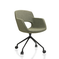 JFK Vergaderstoel op wielen in boucl&eacute; stoffering