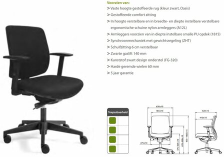 Budget bureaustoel JFK 3 serie Mesh 