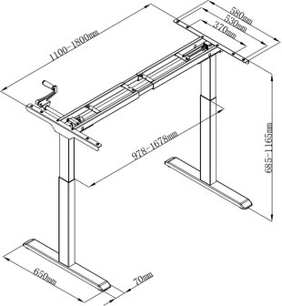 Euroseats zit sta bureau, alugrijs frame