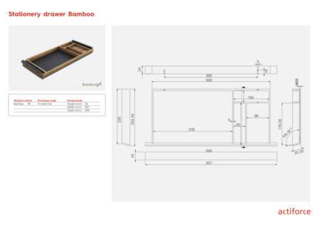 Bamboo pennenlade