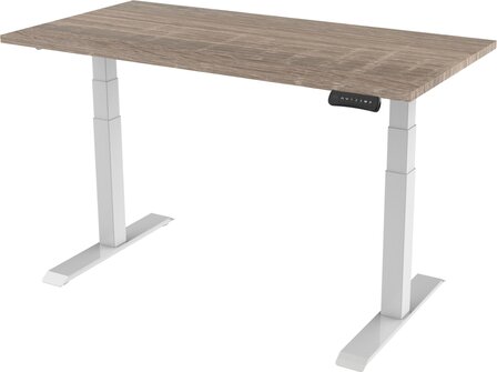 Elektrisch zit sta bureau de luxe 140 x 80 cm wit frame