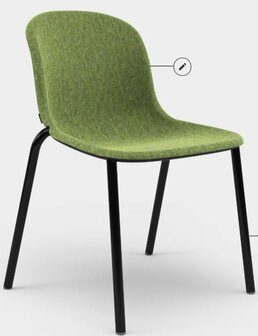 De Vorm LJ2 PET Felt chair frame in Ral kleur naar keuze