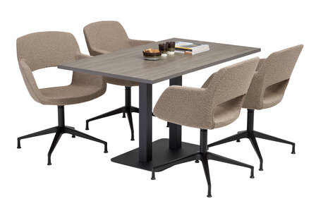 JFK design vergaderstoel met draaibaar kruis onderstel