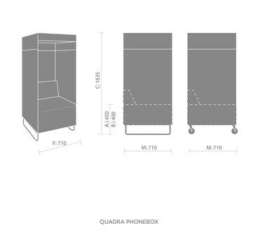Belstoel Quadra Phonebox - wielen 
