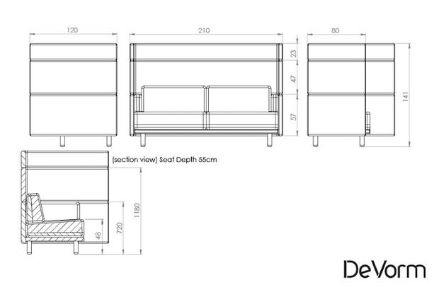 Afmeting De Vorm Sofa Arnhem