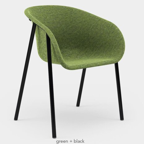 De Vorm LJ1 PET Felt Armchair *  frame in zwart of wit