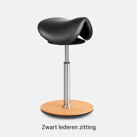 Zwart lederen zitting