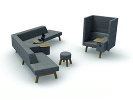 Akoestische en modulaire loungeplek Hybrid