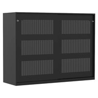 Akoestische schuifdeurkast halfhoog - zwart  showroommodel