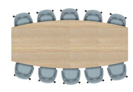 6 poots  Pro 8- 12 persoons zit sta vergadertafel, 